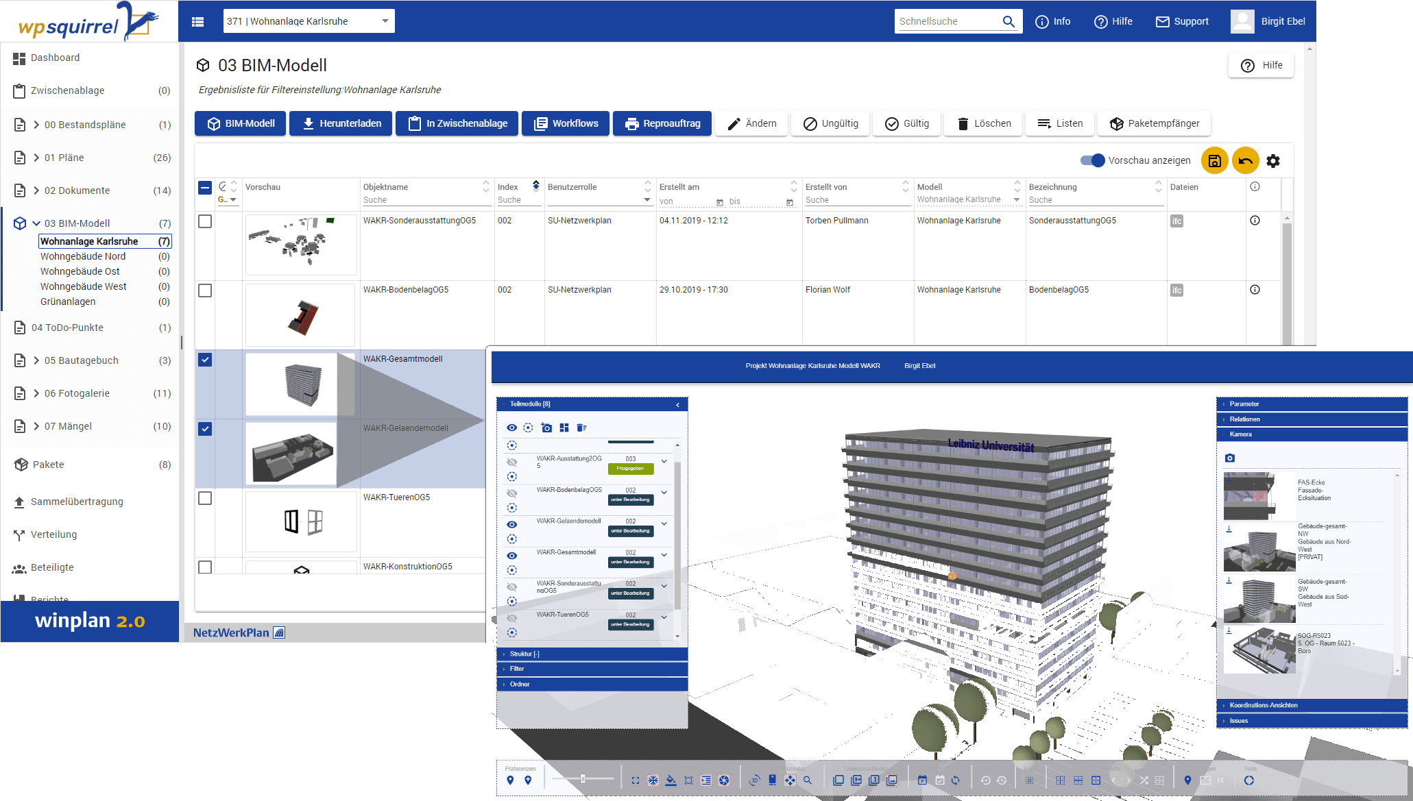 Screenshot BIM Data Management