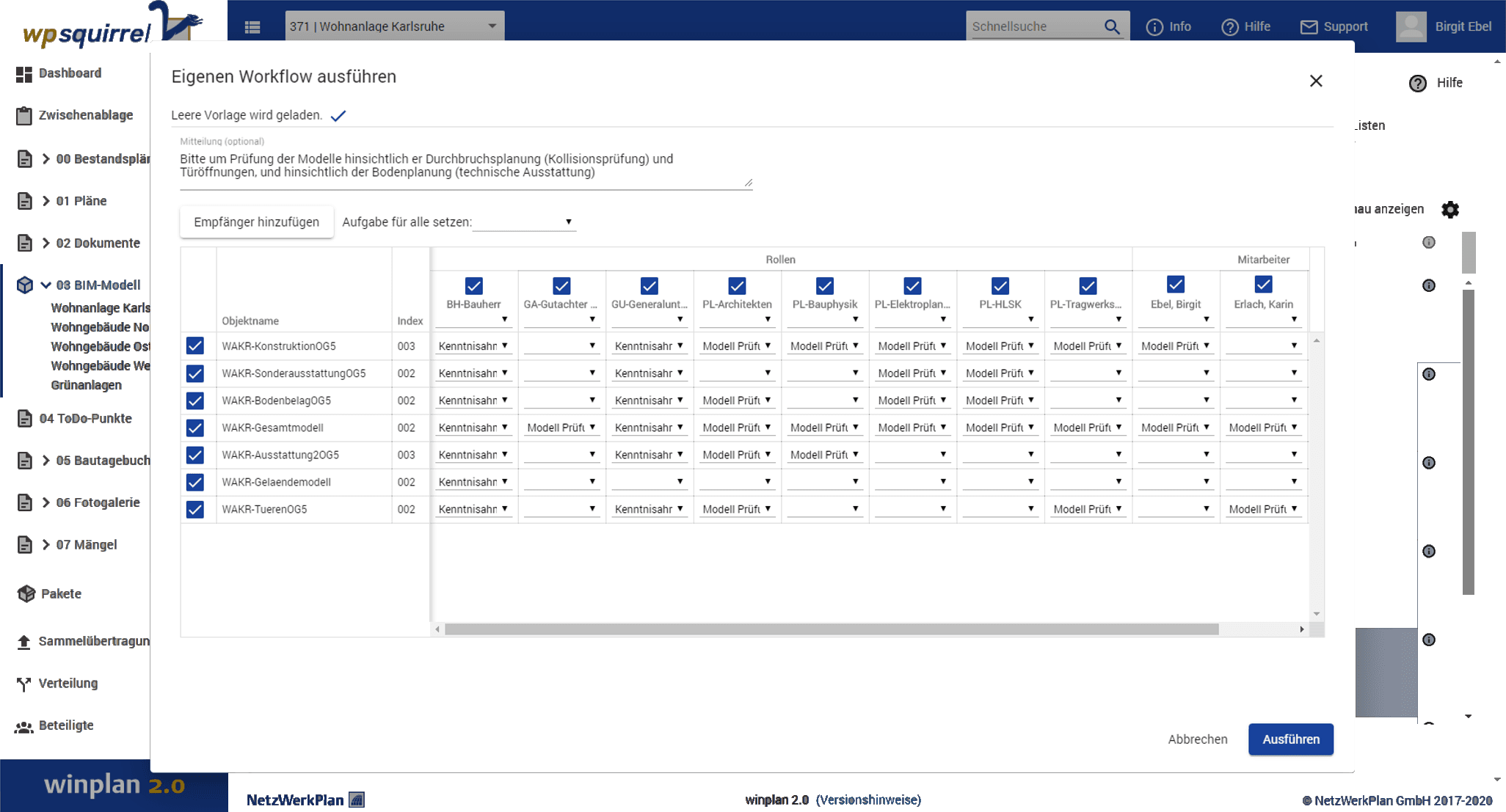 Screenshot BIM Kommunikation und Datenaustausch