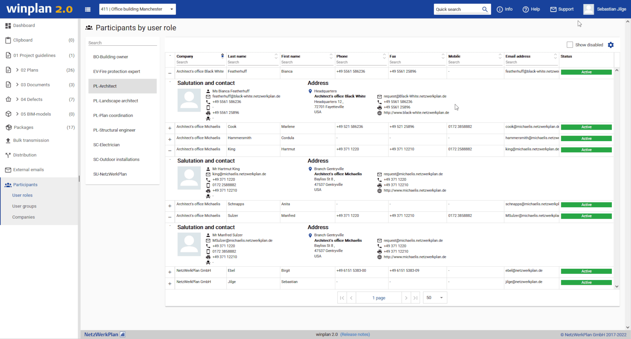 Screenshot Cooperation within the project team