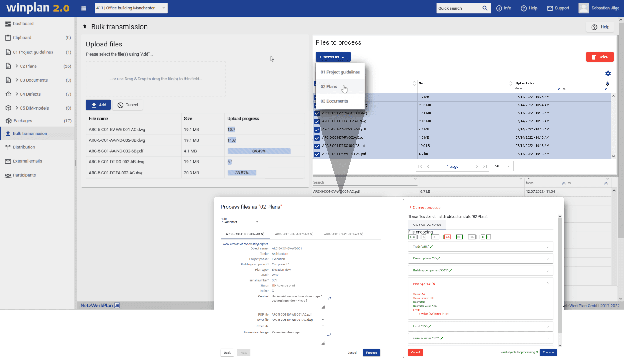 Screenshot Bulk transmission